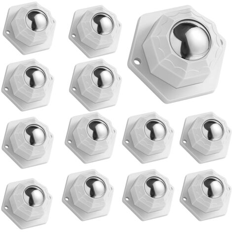Lot de 12 petites roulettes, mini-roulettes pour meubles, mini-roulettes auto-adhésives pivotantes à 360°, roulettes à billes rotatives avec poulie de transfert