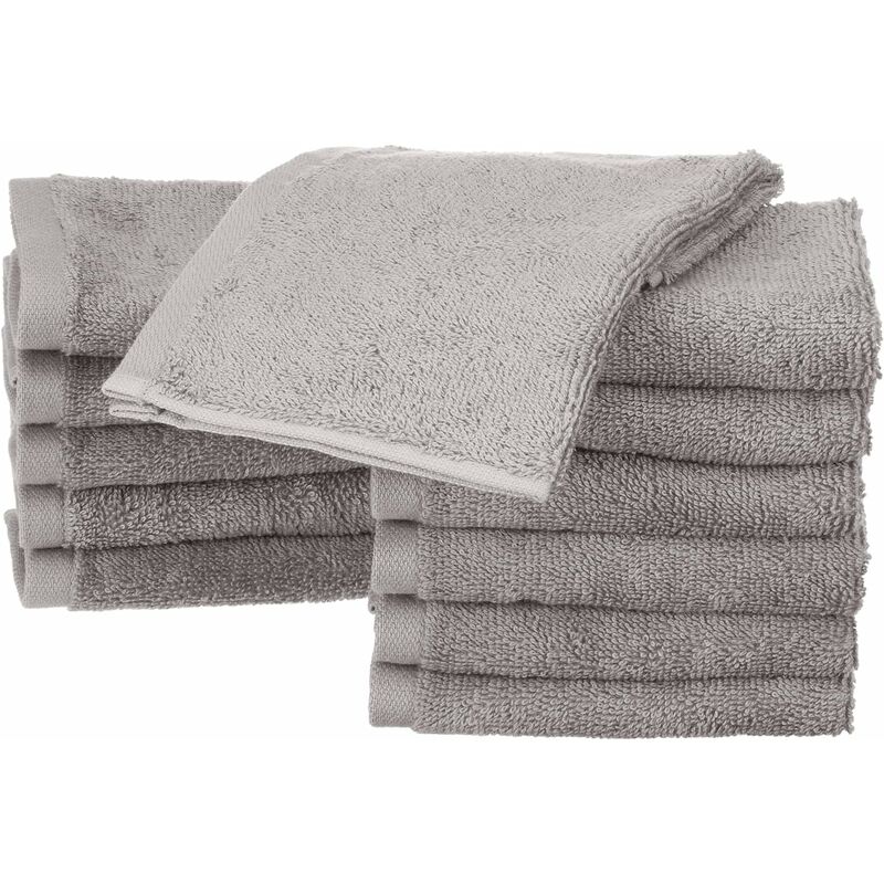 Ersandy - Lot de 12 petites serviettes en coton, Gris