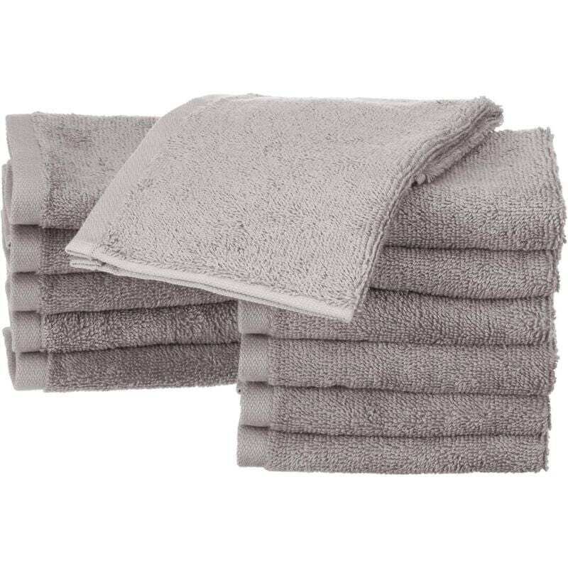 Lot de 12 petites serviettes en coton, Gris