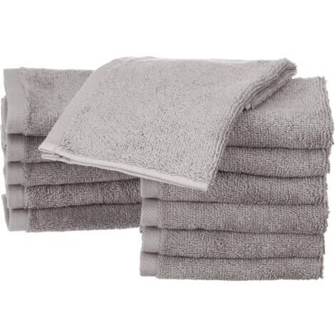 Lot de 12 petites serviettes en coton, Gris