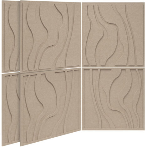 Lot de 12 pièces. Panneaux insonorisants 30 x 30 cm – Camel foncé. Panneaux décoratifs insonorisants autocollants. Idéaux pour studios d'enregistrement, bureaux et salles de cinéma privées. Camel.