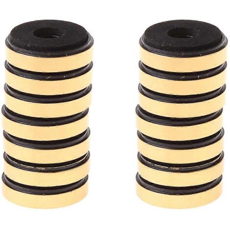 Lot de 12 pieds de haut-parleurs avec pointes, amortisseurs de chocs - 30 mm x 8 mm - Doré