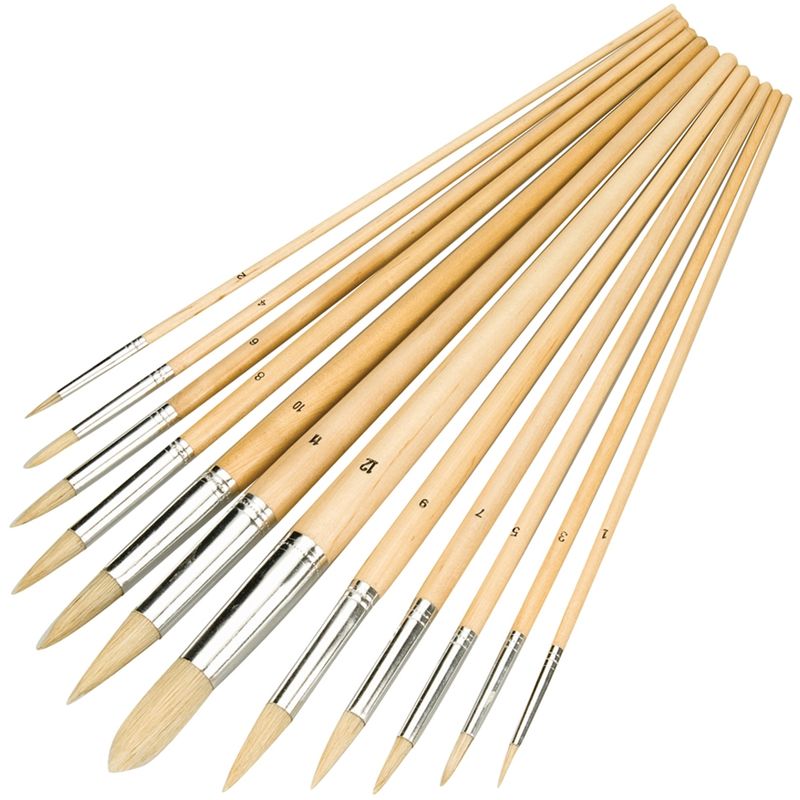 Lot De 12 Pinceaux Pointus 12 Pcs Silverline 675298