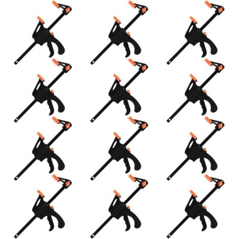 Lot de 12 pinces à prise rapide de 10,2 cm pour travail du bois, pince à cliquet F pour travail du bois, menuiserie, projets de bricolage