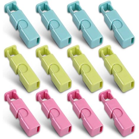 Lot de 12 pinces à sacs à pain - Couleurs assorties