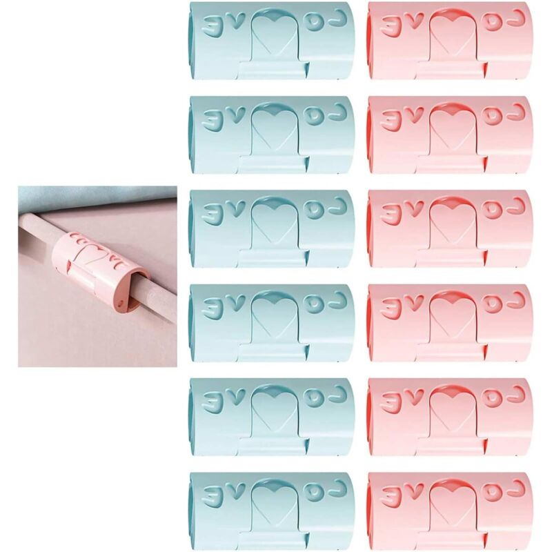 Lot de 12 pinces pour drap de lit, pinces pour draps de lit, accessoires de literie, clips réutilisables en plastique pour housse de couette, pinces