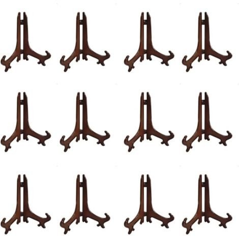 Lot DE 12 Plastique Marron chevalets Supports d'assiette pour Assiettes, Images ou d'autres Objets d'affichage, 15,2 cm de Haut - 6 inch,