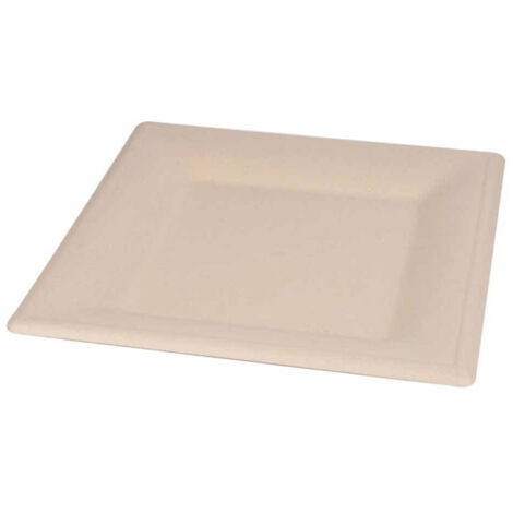 Lot de 12 Plateaux Carrés "Canne à Sucre" 25cm Naturel