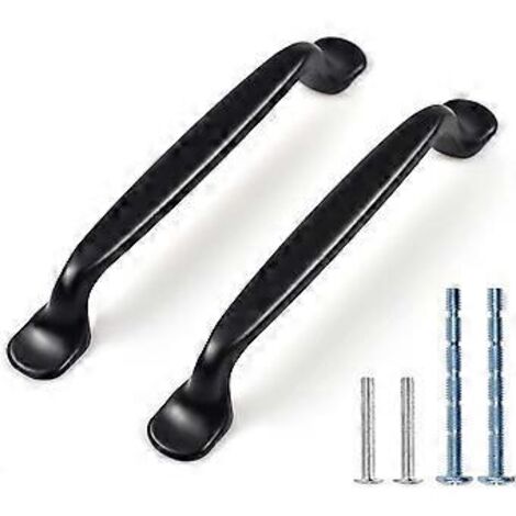 Lot de 12 poignées de cuisine noires, poignées de placard, poignées de tiroir avec vis de 2 tailles, parfaites pour les meubles de chambre, de salon et d'armoire (96 mm)