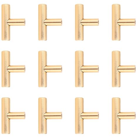 Lot de 12 poignées de tiroir dorées pour commode, armoire et cuisine.