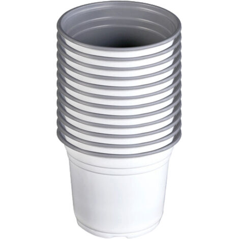 Lot de 12 Pots de Fleurs Récupération de PP Blanc - Drain Ventilé
