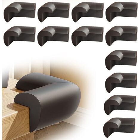 Lot de 12 Protection Angle Meuble,Protege Coin Meuble en Mousse,pour Meubles de Déménagement Cadres,Protégez Les Coins de La Table pour éviter Les Chocs,Envoyer du ruban adhésif double face(Noir)