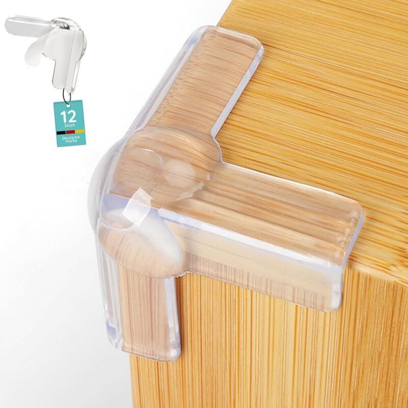 Lot de 12 protections d'angle de sécurité pour bébé, coussins d'air en silicone souple pour tout-petits ou enfants, protections d'angle transparentes
