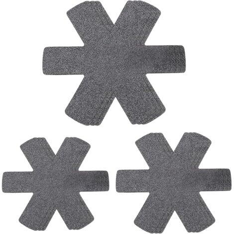Lot de 12 protections de casseroles réglables en feutre, antidérapantes pour poêles, casseroles et bols, anti-rayures (gris)