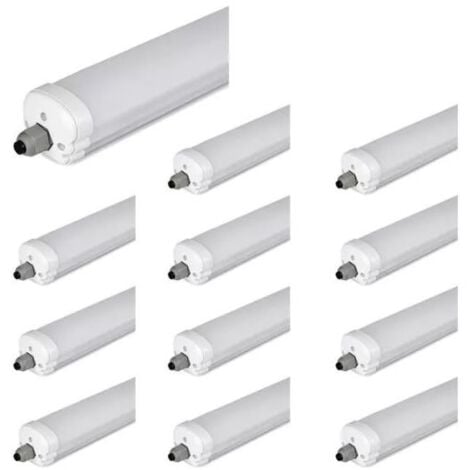 Lot de 12 Réglettes LED étanches 120cm 36W 120lm/W IP65 Samsung Chip V-TAC VT-1249S - 120 ° - Blanc neutre - 4500K