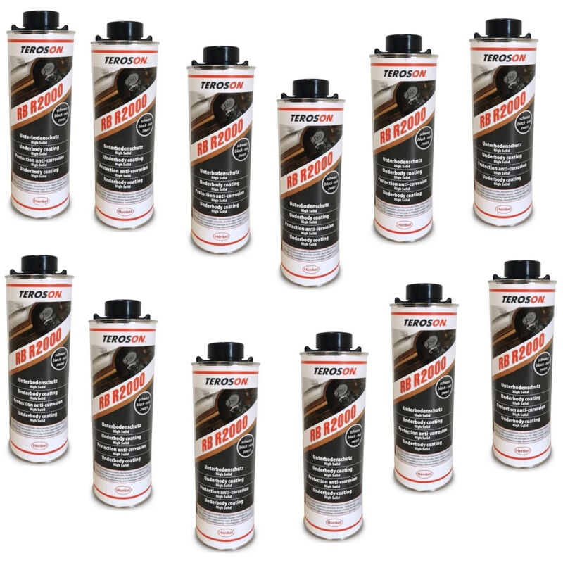 Teroson - Carton 12 - revetement dessous de caisse anti-gravillons rb r2000 noir