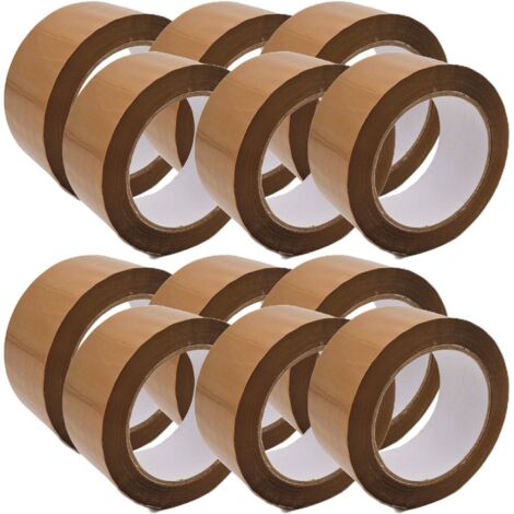 Lot de 12 Rouleaux Adhésifs Standards : 48 mm X 100 mètres Havane
