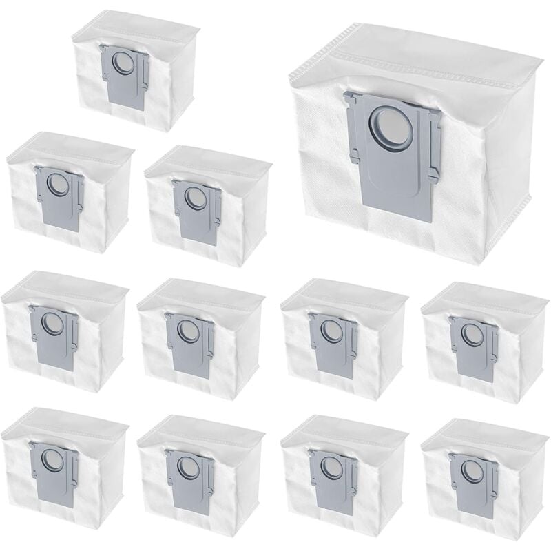 Lot de 12 sacs à poussière compatibles avec aspirateur robot S7 MaxV Ultra, S7 Pro Ultra, Q5+, Q7+, Q7 Max+, sacs jetables de 3 l de grande capacité