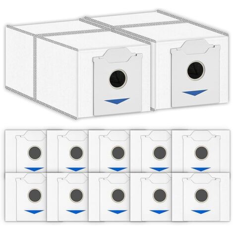 Lot de 12 sacs à poussière de rechange N30 Omni compatibles avec ECOVACS DEEBOT N30 Omni / N30 Pro Omni Robot aspirateur avec couche de filtre à charbon actif, sacs