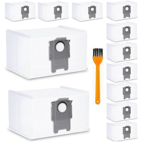 Lot de 12 sacs à poussière de rechange pour aspirateurs Roborock S7 MaxV Ultra / S7 Pro Ultra / Q7 Max+ / Q7 Max+ Plus / Q7 Max / Q5+