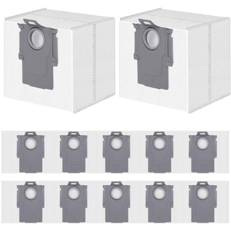 Lot de 12 Sacs Aspirateur pour Roborock S8+/S8 Pro Ultra/S7 MaxV Ultra/Q7 Max+/Q8 Max+/Q5 Pro+/Q5 Max+/Q10 X5+/S5+, Q7 M5+/L5+ Robot Aspirateur, Sacs à Poussière Accessoires de Rechange