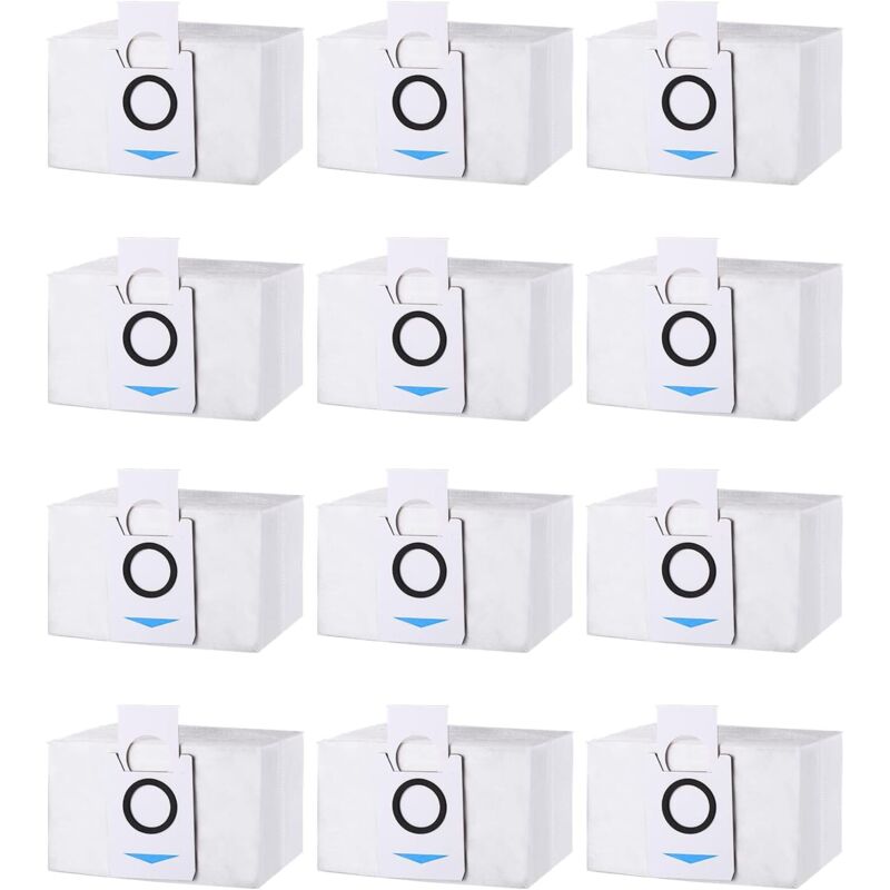 Lot de 12 Sacs d'aspirateur Accessoires pour Ecovacs Deebot X1 Omni / X1 e Omni/ T20 omni/T20e Omni Aspirateur, Sac à Poussière Pièces de Rechange,