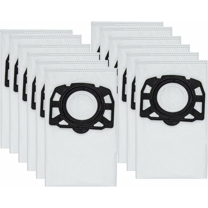Mimiy - Lot de 12 Sacs de kfi 487 Filtre Sacs d'aspirateur accessoire pour Karcher WD4,WD5,WD6,MV4,MV5,MV6,WD4.000 ... WD5.999,2.863-006.0