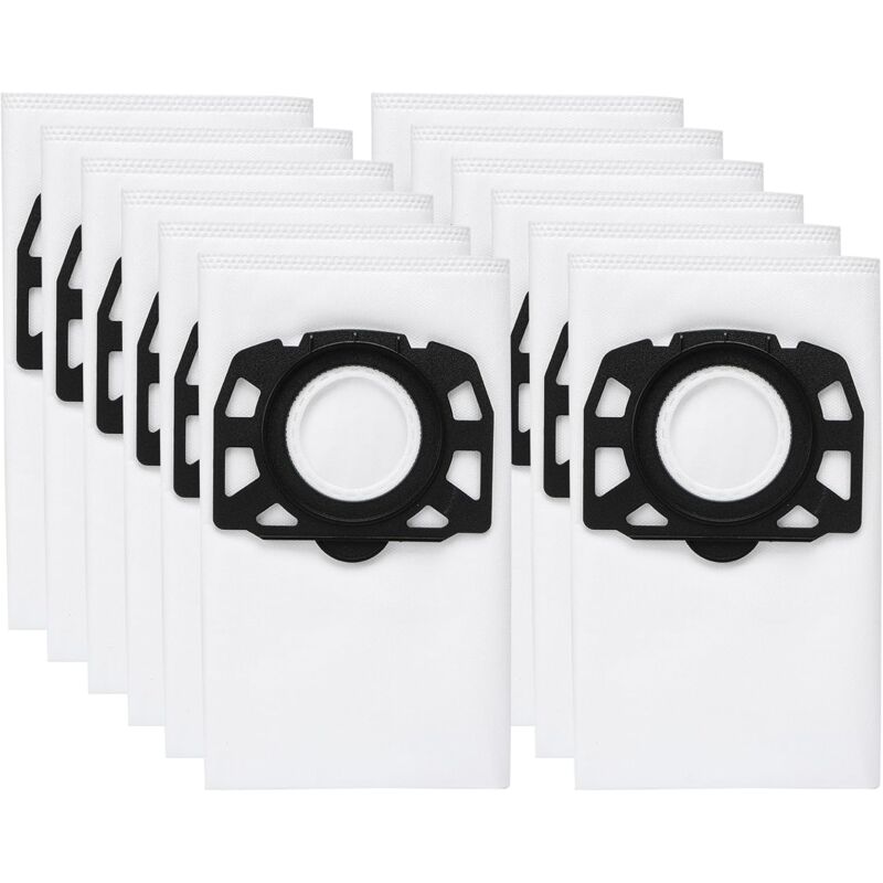 Lot de 12 Sacs pour Aspirateur Karcher, Sacs de kfi 487 Filtre Sacs d'aspirateur accessoire pour Karcher WD4,WD5,WD6,MV4,MV5,MV6,WD4.000 ...