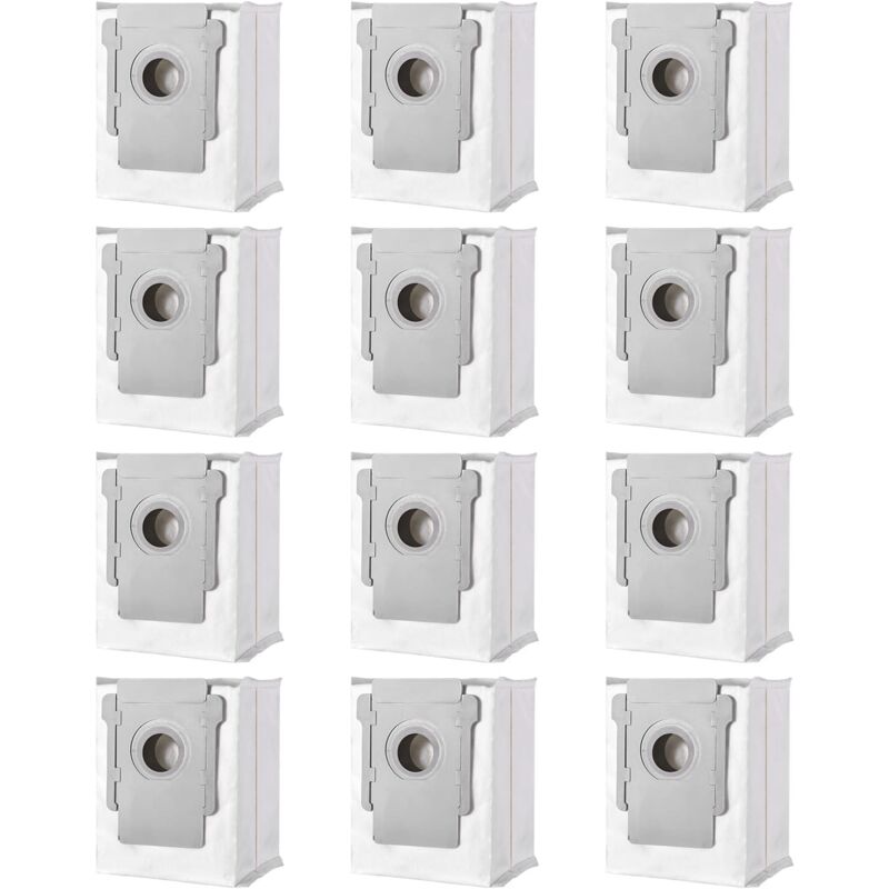 Lot de 12 sacs de rechange compatibles pour iRobot i7 i7+ / i7 Plus E5 E6 E7 S9, accessoires de nettoyage sous vide pour Roomba i7, pour aspirateur