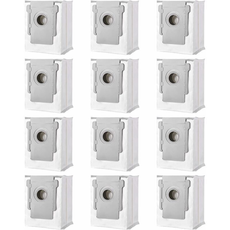 Lot de 12 sacs de rechange compatibles pour iRobot i7 i7+ / i7 Plus E5 E6 E7 S9, accessoires de nettoyage sous vide pour Roomba i7, pour aspirateur