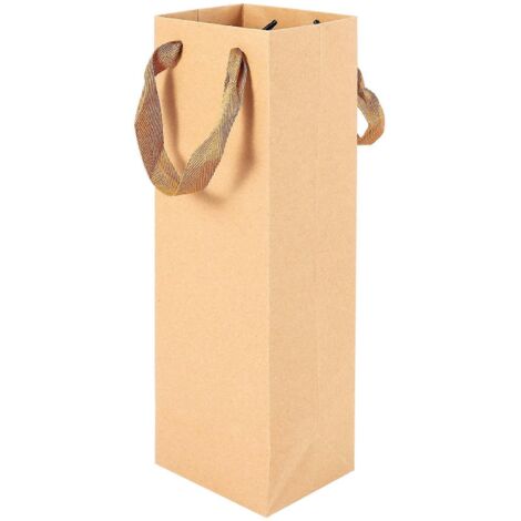 Lot de 12 sacs en papier kraft brun avec corde - 10 cm x 10 cm x 35 cm