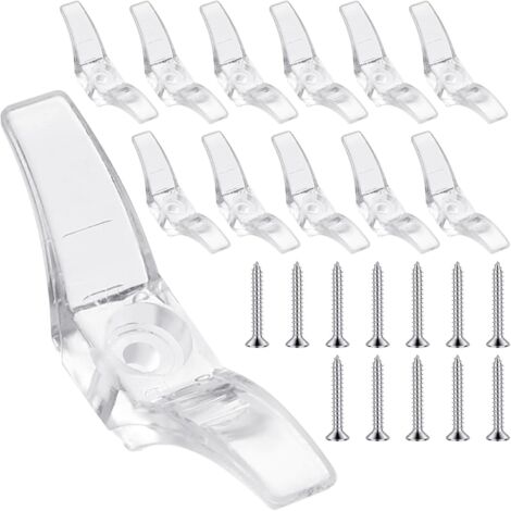 Lot de 12 supports de cordon de store en plastique transparent pour fenêtre, taquets avec vis, crampons de sécurité pour la maison, le bureau, les stores de fenêtre, les stores et les stores