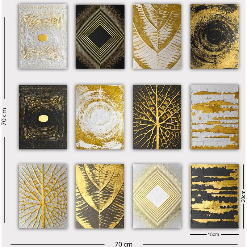 Tableau Gold 12 pièces 70 x 70 cm
