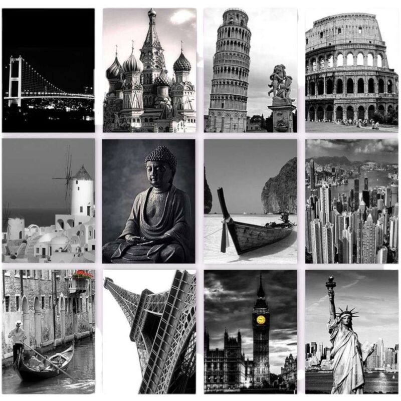 Lot de 12 tableaux City