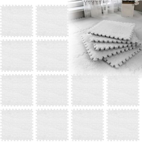 Lot de 12 Tapis Puzzle Mousse – Dalles Sol Blanc