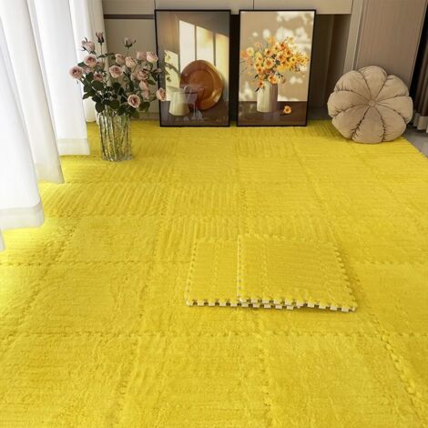 Lot de 12 Tapis Puzzle Mousse – Dalles Sol Jaune