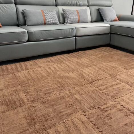 Lot de 12 Tapis Puzzle Mousse – Dalles Sol Marron