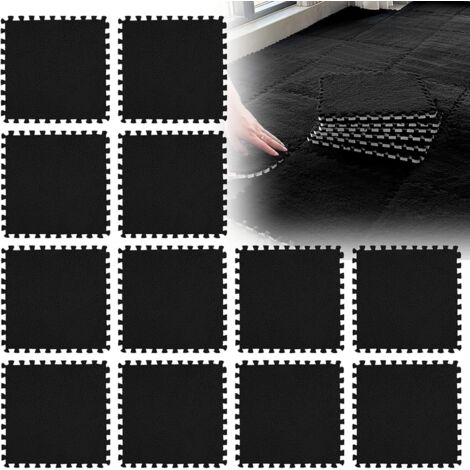 Lot de 12 Tapis Puzzle Mousse – Dalles Sol Noir