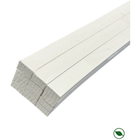 Lot de 12 tasseaux sapin du Nord prépeints blanc 2400 x 27 x 13 mm FSC