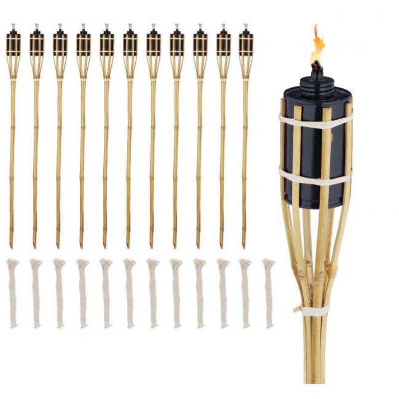 Lot de 12 torches de jardin 90 cm