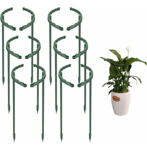 Lot de 12 tuteurs en plastique arqués pour plantes, supports semi-circulaires et piquets de soutien.