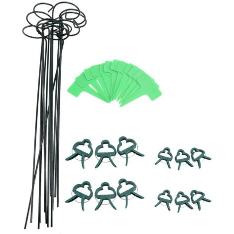 Lot de 12 tuteurs pour plantes, supports de jardin pour fleurs, tuteurs métalliques pour tiges individuelles de tomates