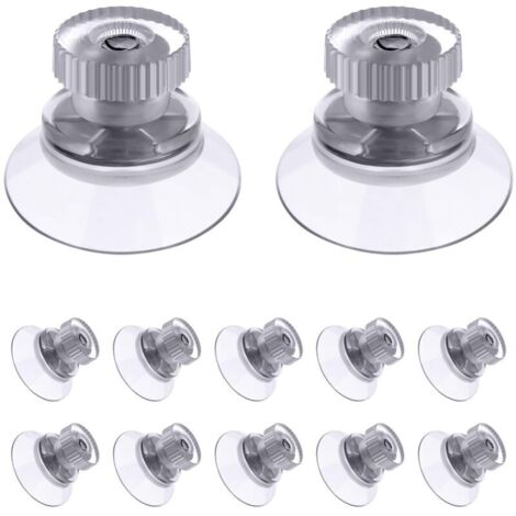 Lot de 12 ventouses à visser 25mm Transparentes extra fortes en PVC Fixation facile pour verre, carrelage, salle de bain, camping car
