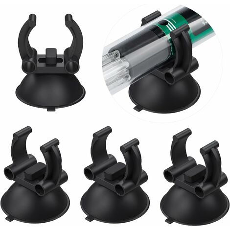 Lot de 12 ventouses chauffantes pour aquarium de 3,3 cm avec clips de 2,4 cm（Noir）LO-Ron