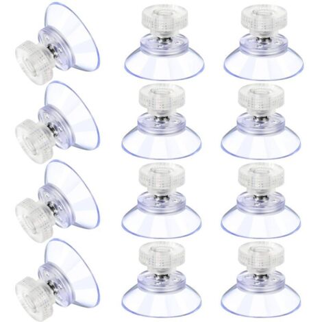 Lot de 12 ventouses en PVC transparent – Charge maximale élevée – Installation facile sur surfaces lisses – Pour fixation sécurisée d'objets - 25M5-6