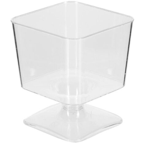 Lot de 12 Verrines Carrées Réutilisables "Coupe" 6cl Transparent