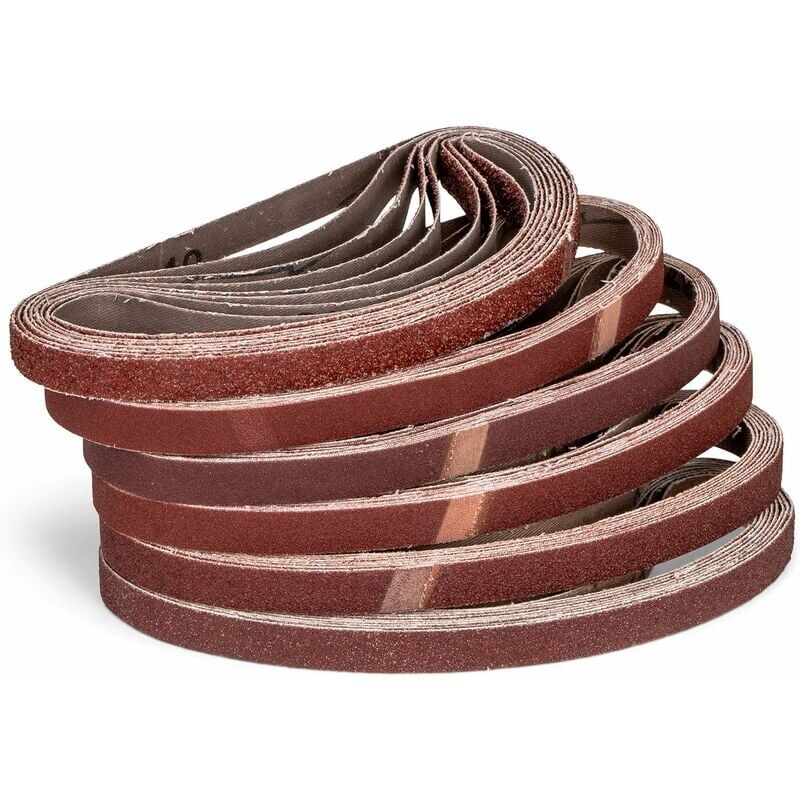 Lot de 120 bandes abrasives en tissu - 13 x 457 mm (P180)