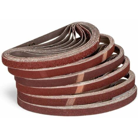 Lot de 120 bandes abrasives en tissu - 13 x 457 mm （P180）