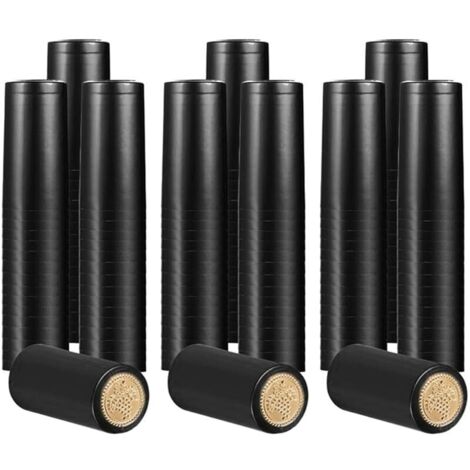 Lot de 120 bouchons thermorétractables en PVC pour cave à vin, bar - Noir