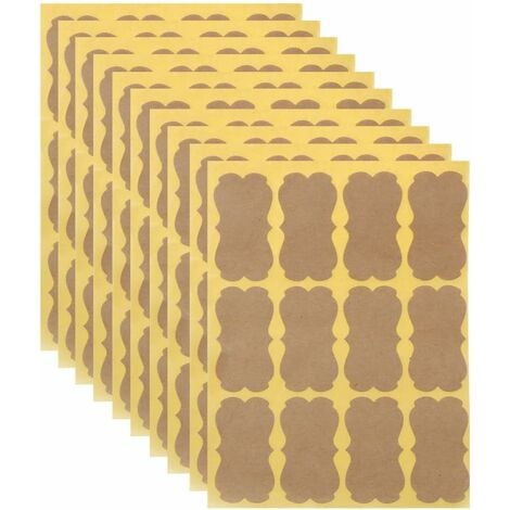 Lot de 120 étiquettes autocollantes vintage vierges en papier kraft pour emballage cadeau-Versailles